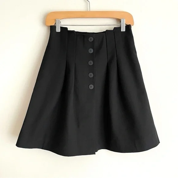 Maje Jioma Pleated Flared ALine Mini Skirt Black Size 38 - Picture 6 of 14